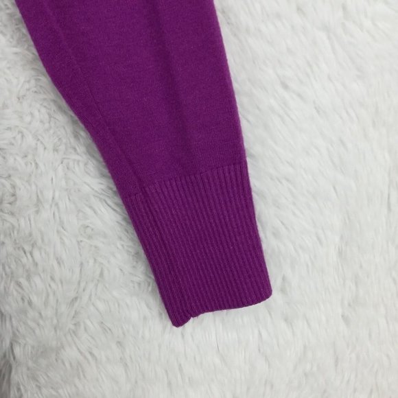 Staccato Womens Sweater Cardigan Open Purple Knit Long‎ Sleeve Lightweight Small - Picture 10 of 12